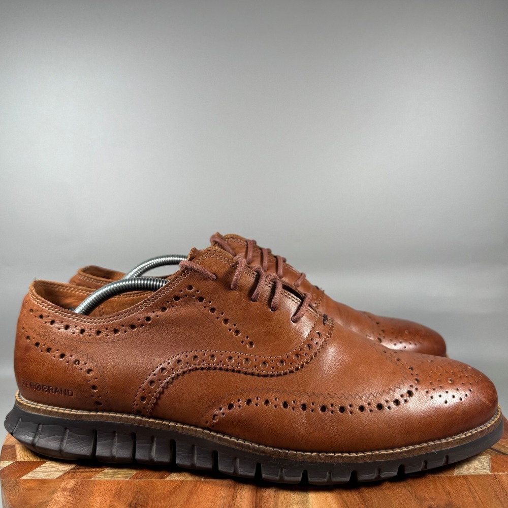 Cole Haan Zerogrand Wingtip Oxford British Tan Leather Mens 12M C29411